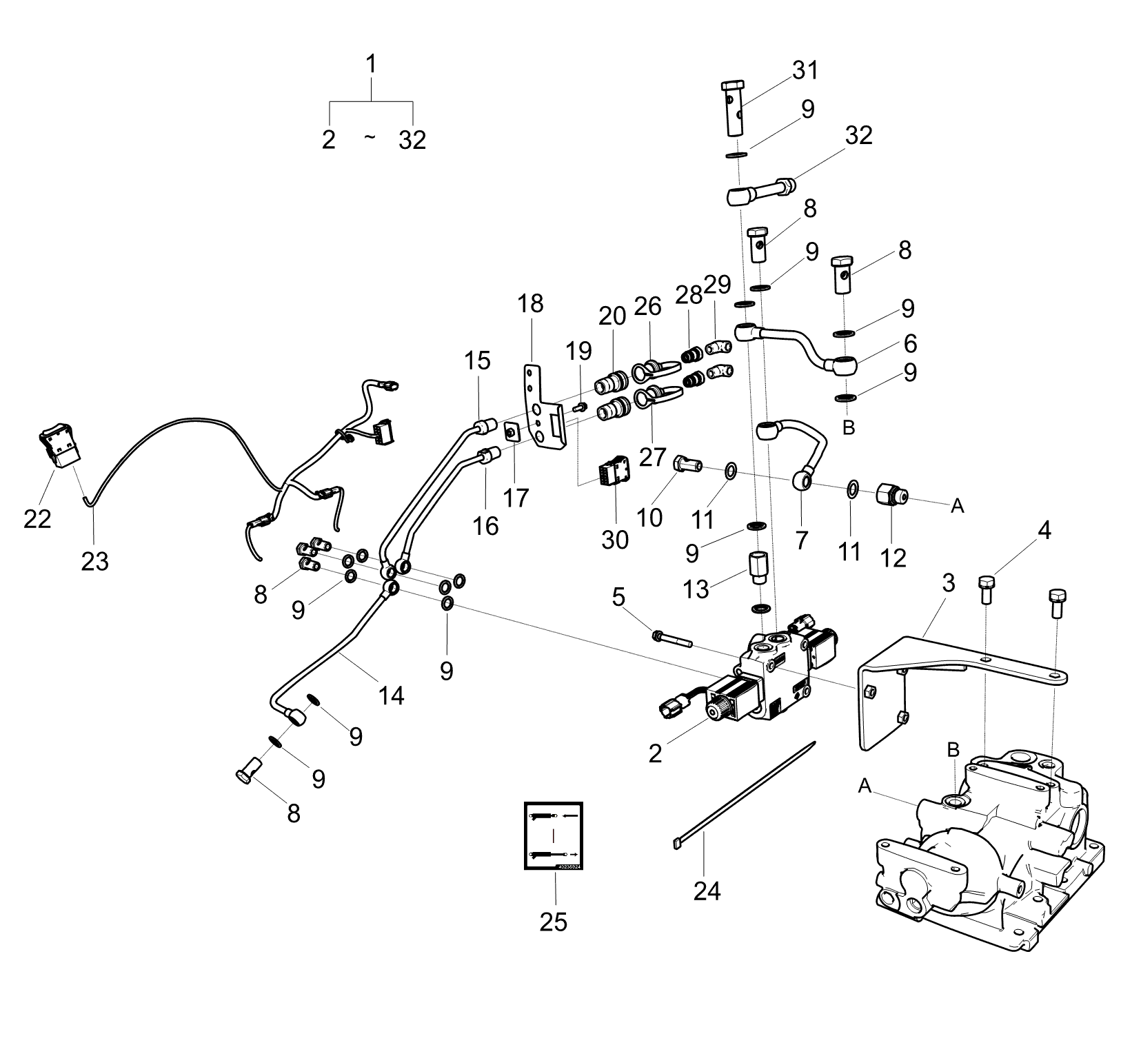 Dia Kit R/ctrl Vlv 1S ROPS Backhoe