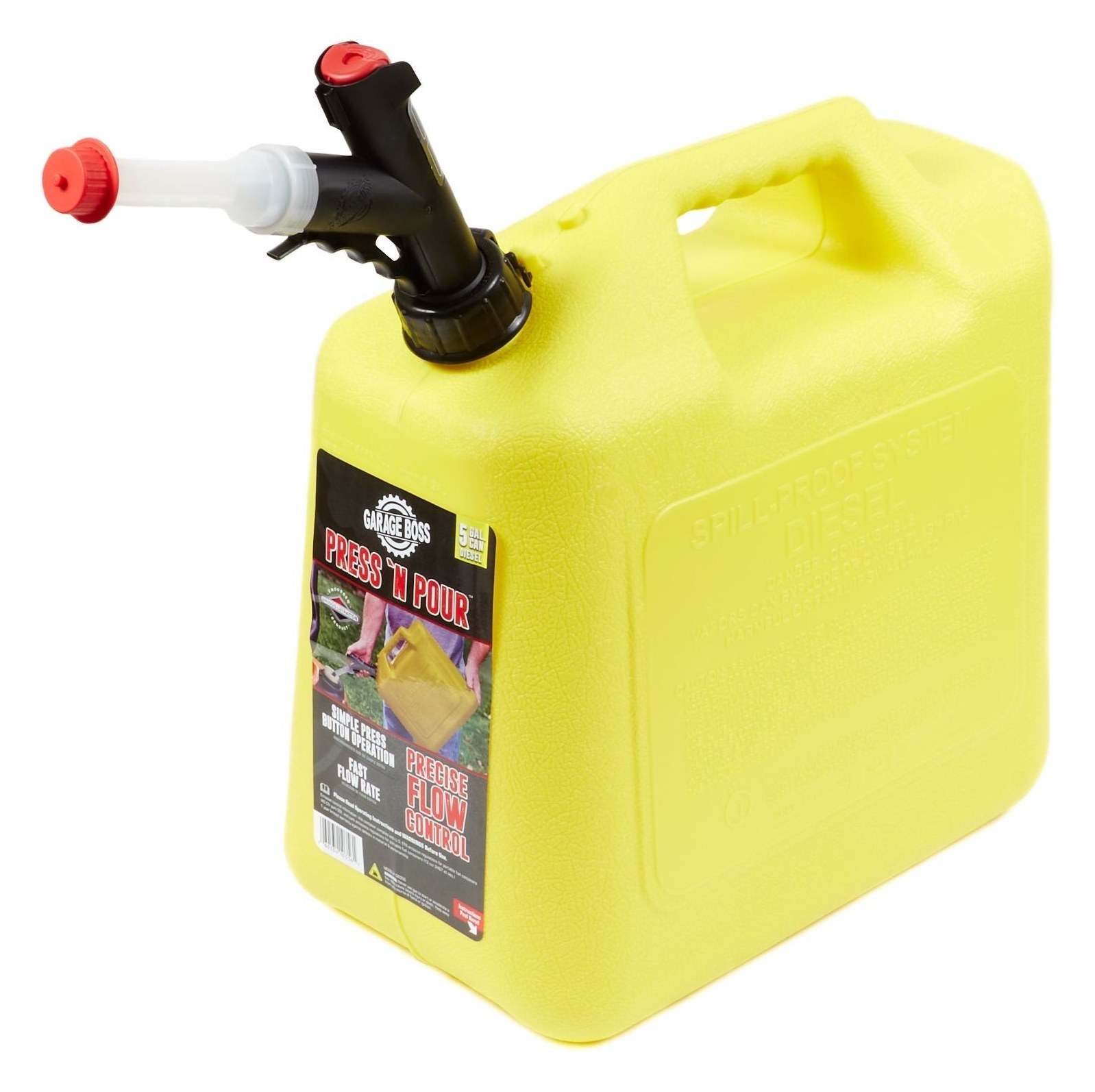 GB356 GarageBoss Press 'N Pour Diesel Can, 5 Gallon