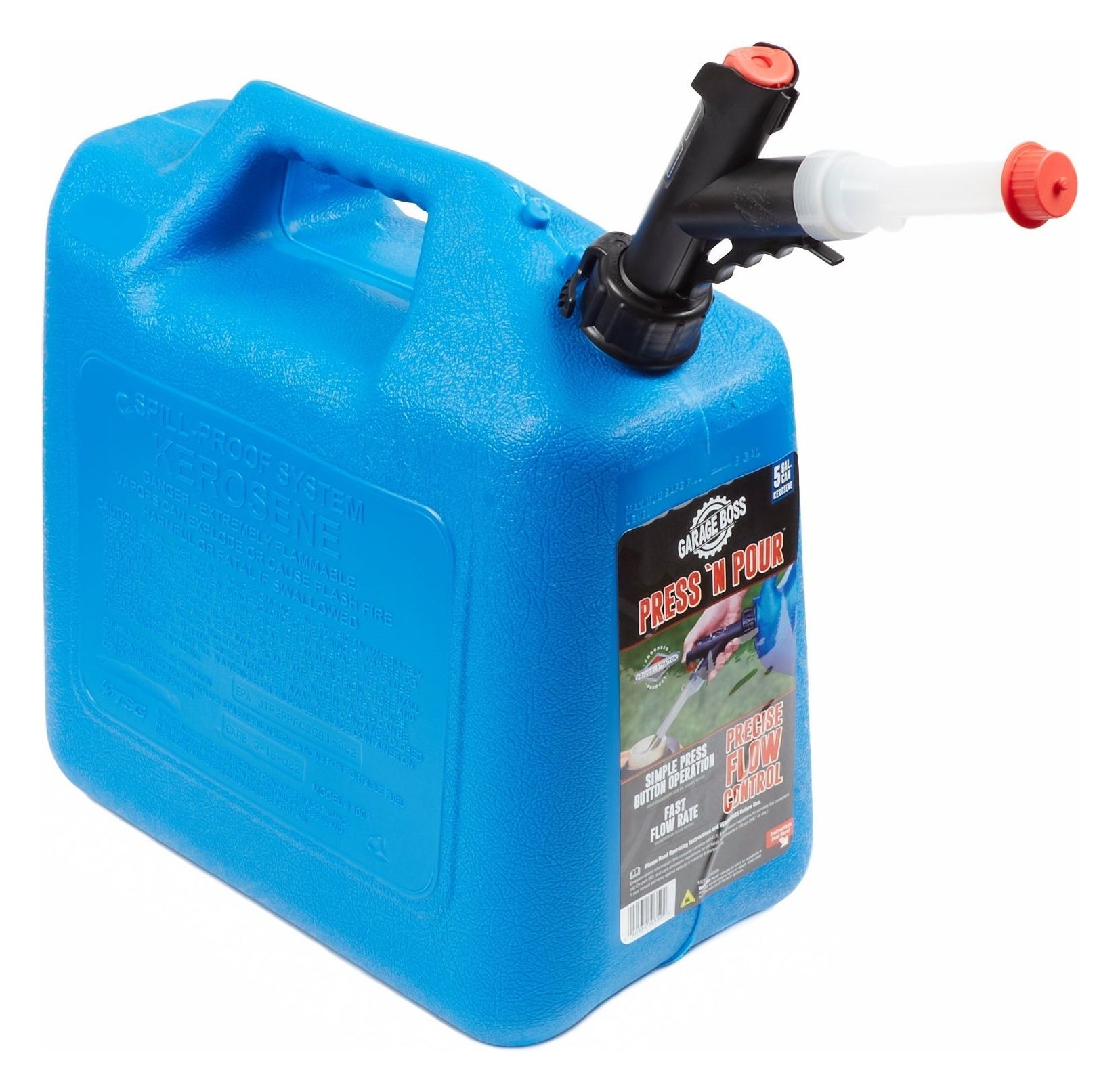 GB359 GarageBoss Press 'N Pour Kerosene Can, 5 Gallon
