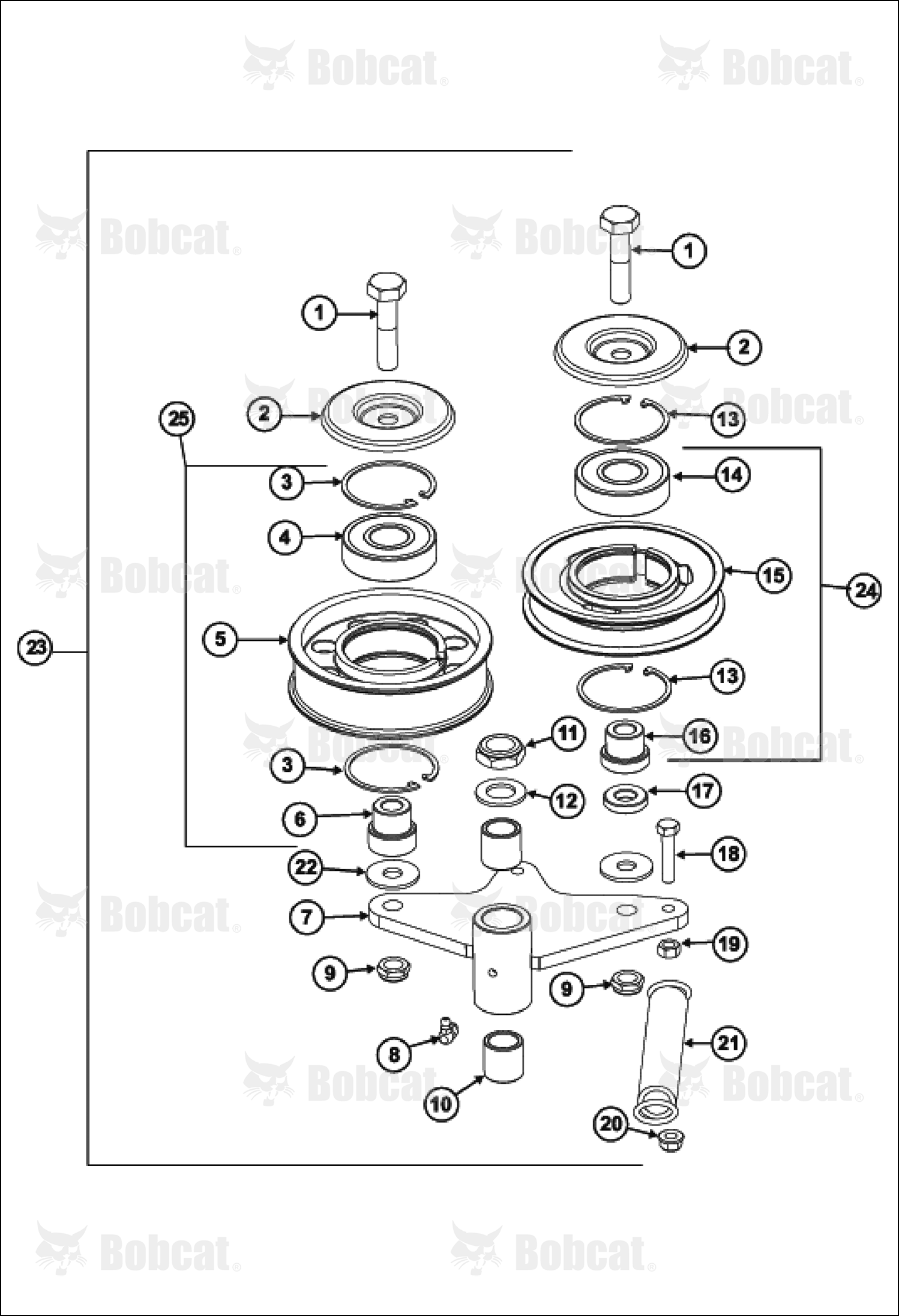 S-Assm,Pulley 5"OD Idler Flat