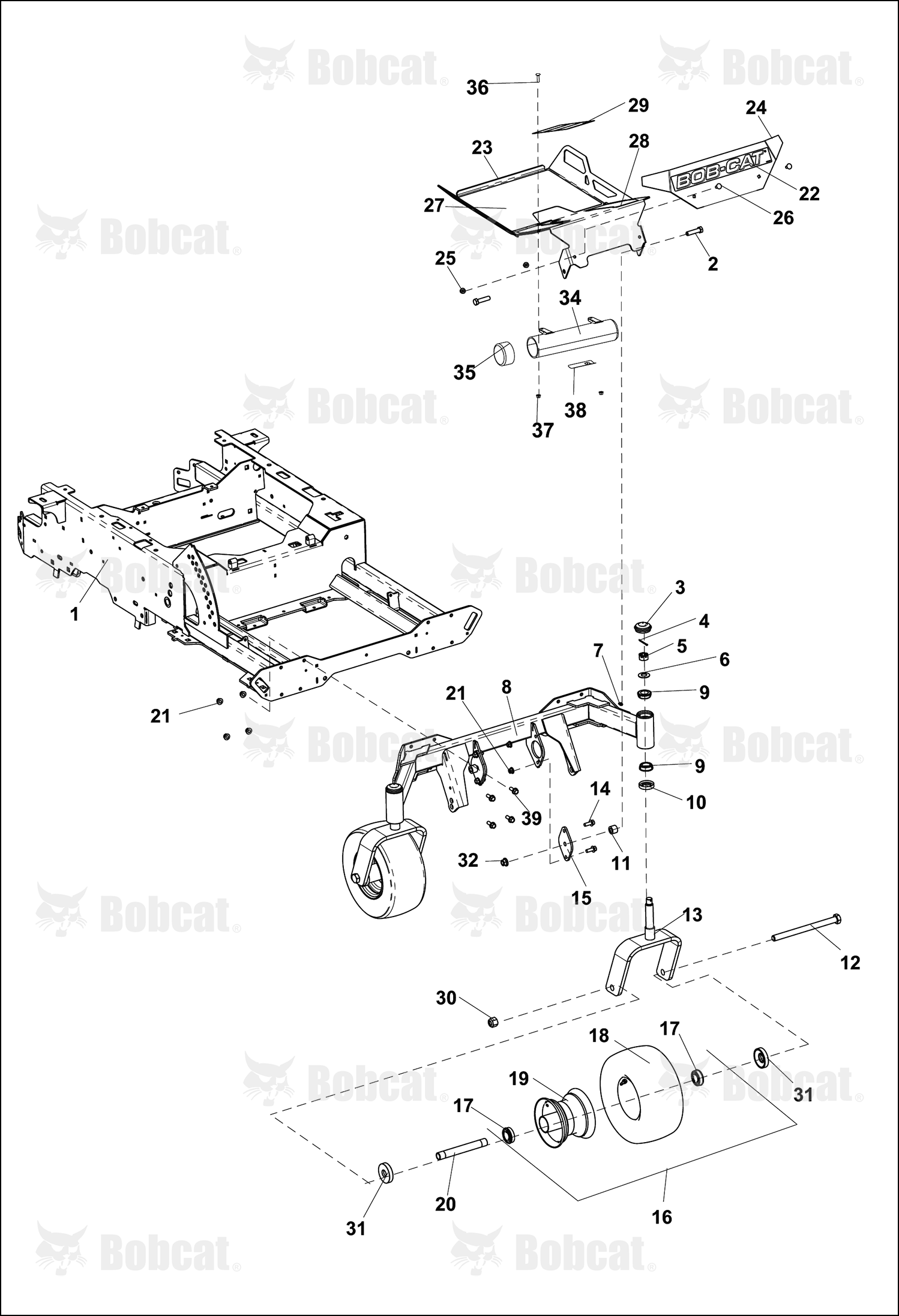 Weldment-Yoke, Caster