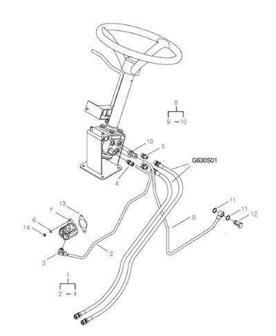 Pipe Assembly Steering/Drain G630