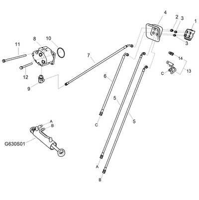 Pipe Assembly Steering/Drain G630