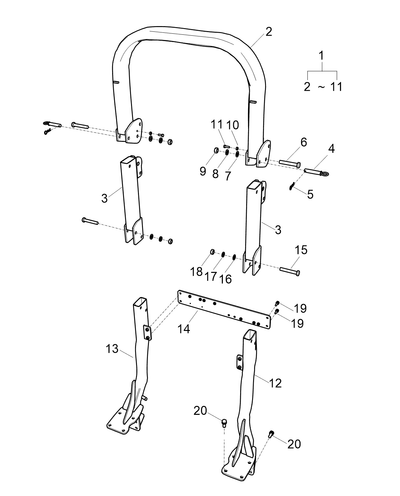 ROPS Assembly Upper Xp