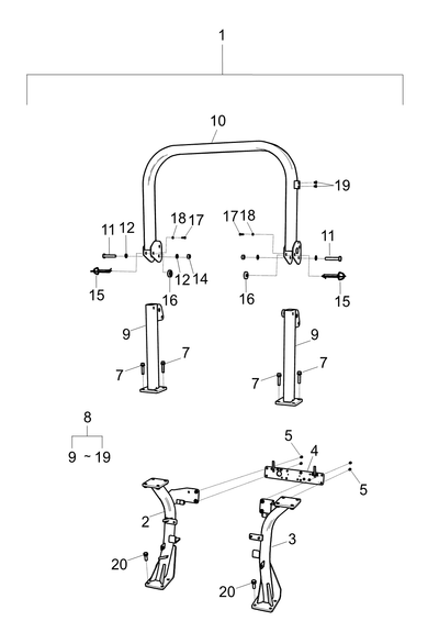 ROPS Assembly Upper Iso