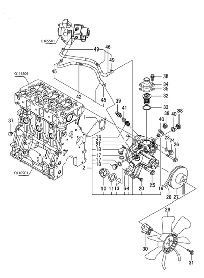 Thermostat,71c 129155 49801 Yanmar