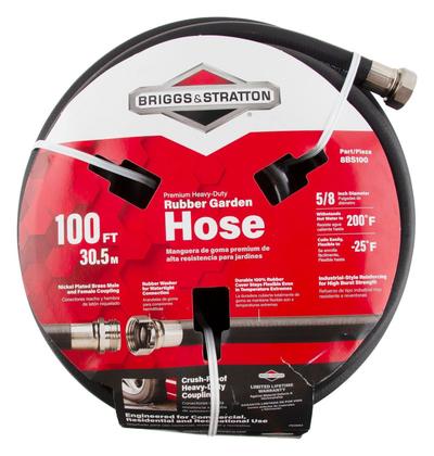 8BS100 Heavy-Duty Rubber Garden Hose (100ft)